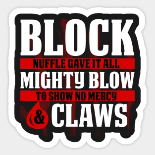 Block, Mighty Blow and Claws Sticker